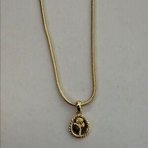 Uncommon James Gold Rose Pendant Necklace
